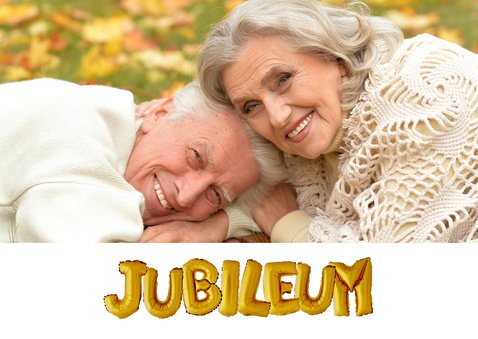 Jubileum uitnodiging ballonnen goud 2
