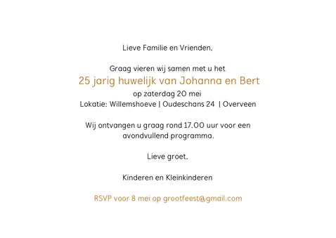 Jubileum uitnodiging ballonnen goud 3