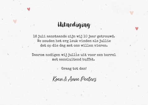 Jubileum uitnodiging wegwijzers hout foto huwelijk 2