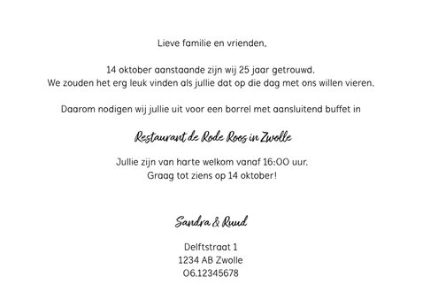 Jubileumkaart 25 jaar rekensom hartje met foto 3