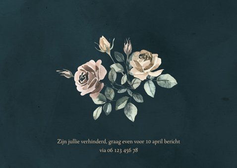 Jubileumkaart 50 jaar getrouwd fotocollage met bloemen 2