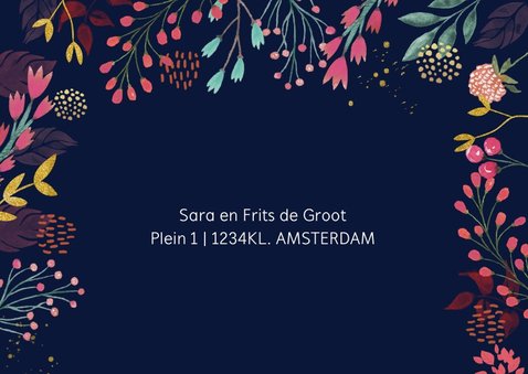 Jubileumkaart bloemen waterverf 2