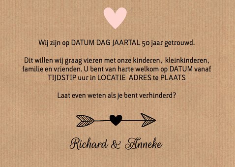 Jubileumkaart foto hartje kraft typografie 3