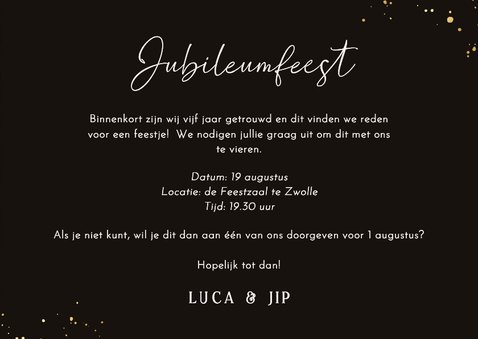 Jubileumkaart fotocollage houtlook goud feestje 3