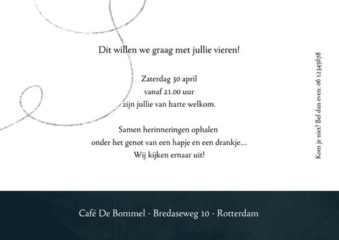 Jubileumkaart modern, 25 jaar samen speelse typografie 3