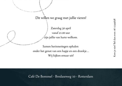 Jubileumkaart modern, 25 jaar samen speelse typografie 3