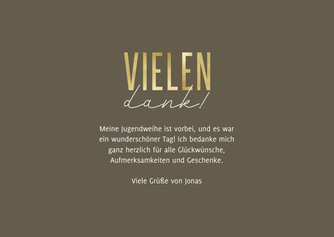 Jugendweihe Dankeskarte Fotos Linienmuster 3