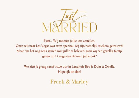 Just married trouwkaart botanisch bloemen vlinder romantisch 3