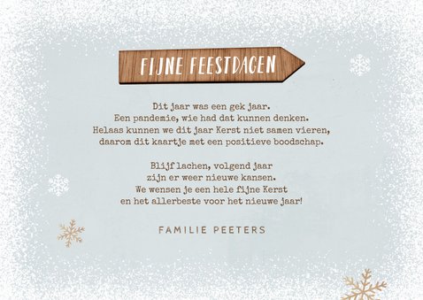 Kerst en nieuwjaarskaart hout kerstboom foto sneeuw 3