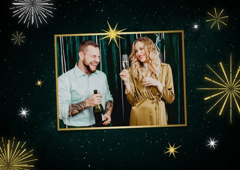 Kerst- en nieuwjaarskaart lichtpuntjes vuurwerk 2024 2
