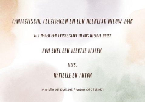 Kerst en nieuwjaarsverhuiskaart 2020 waterverf 3