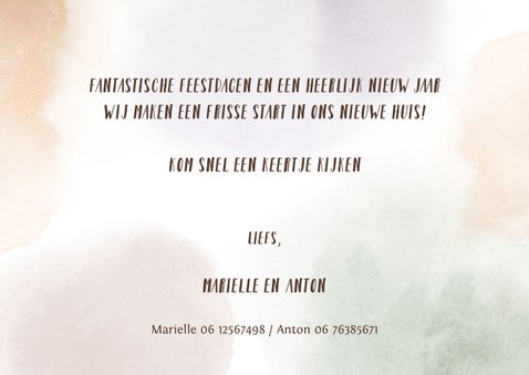 Kerst en nieuwjaarsverhuiskaart 2023 waterverf 3