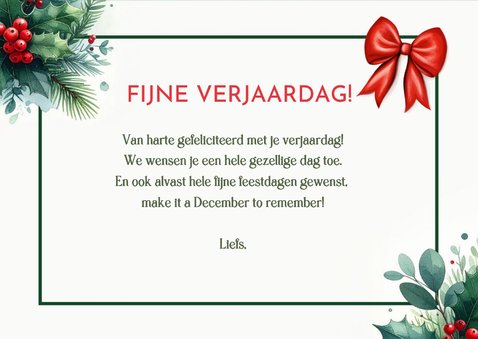 Kerst en verjaardagskaart ineen - botanische kerst takjes 3