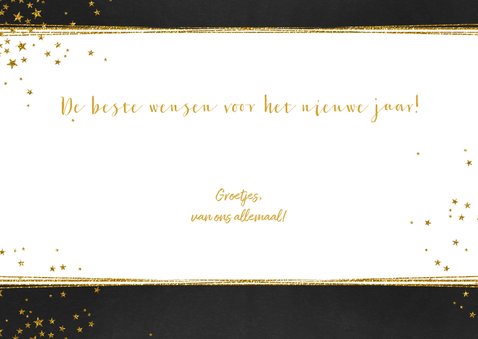 Kerst feestelijke foto kerstkaart met goud kleurige sterren 3