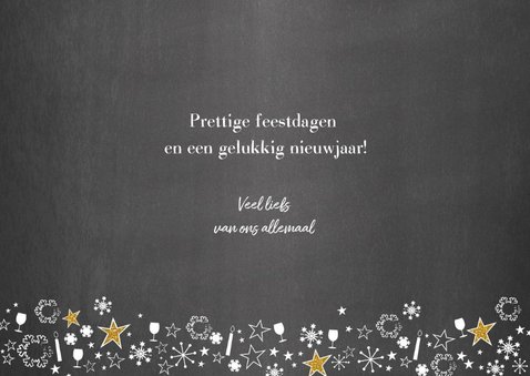 Kerst feestelijke typografische kaart met krijtbord-look 3
