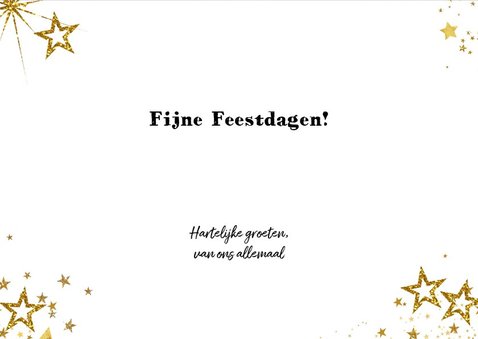 Kerst feestelijke zwarte fotokaart met vele gouden sterren 3