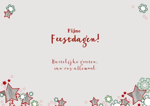 Kerst foto kaart met houtprint en ster 3