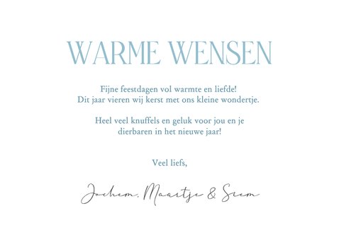 Kerst fotokaart met schattige baby pinguïn hartje 3