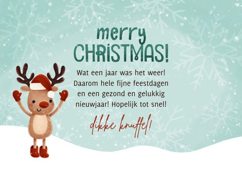 Kerst fotokaart Oh deer what a year met hertje en foto's 3