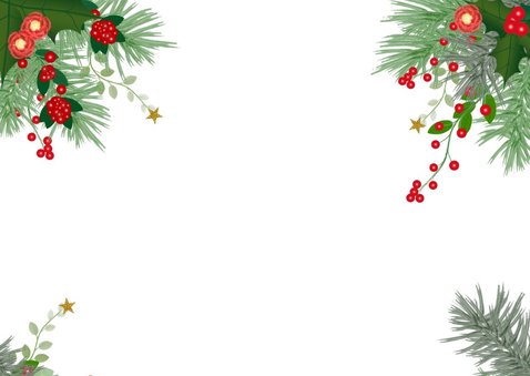 Kerst hippe kerstkaart botanica dennentakken en hulst 2
