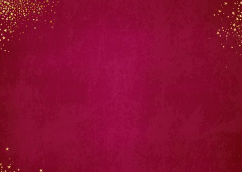 Kerst klassiek rode foto kaart met gouden sterren en hartjes 2