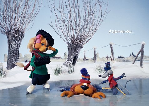 Kerst Loeki de Leeuw en Roos schaatsen 3