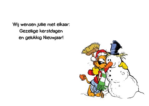 Kerst Loeki en vriendje sneeuwpop 3