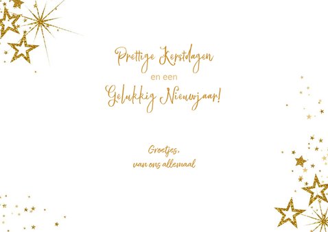 Kerst modern kerstkaart met 3 foto's en vele sterren 2027 3