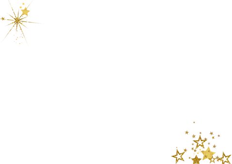 Kerst modern kerstkaart met 3 foto's en vele sterren 2027 Achterkant