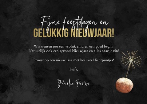 Kerst nieuwjaarskaart lichtpuntjes vuurwerk 2025 3