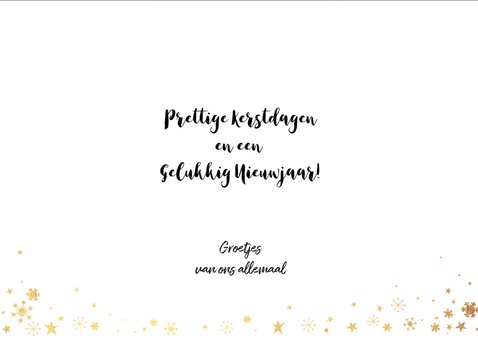Kerst rode foto kerstkaart met goudkleurige versiering 3