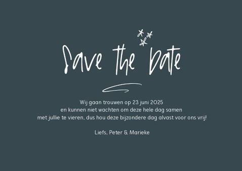 Kerst save the date kaart met foto en handgeschreven tekst 3