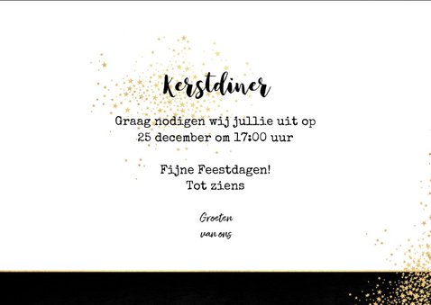 Kerst sfeervolle uitnodiging kerstdiner goud bestek 3