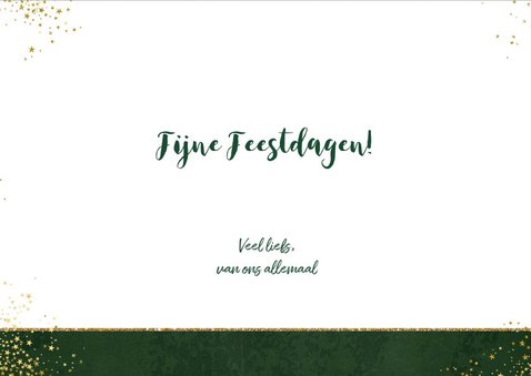 Kerst stijlvolle donkergroene foto kaart gouden sterretjes 3