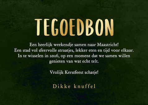 Kerst tegoedbon dennentakken goud sterretjes foto's hartjes 3