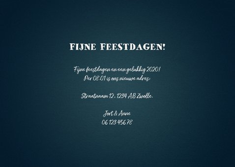 Kerst-verhuiskaart 2 foto's met lampjes en wegwijzerbord 3