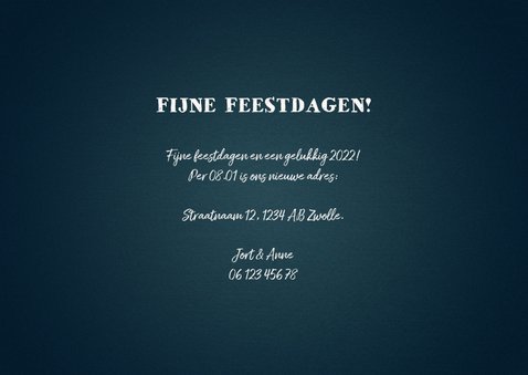 Kerst-verhuiskaart 2 foto's met lampjes en wegwijzerbord 3