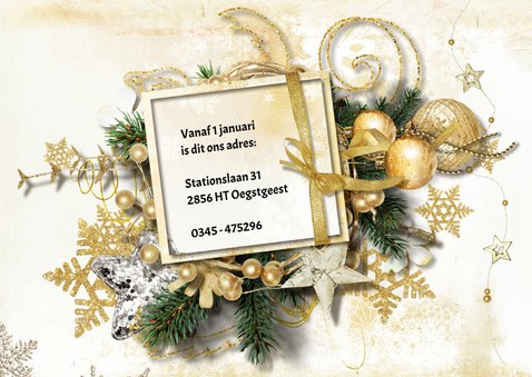 Kerst verhuiskaart 2 in 1 traditioneel - SG 2
