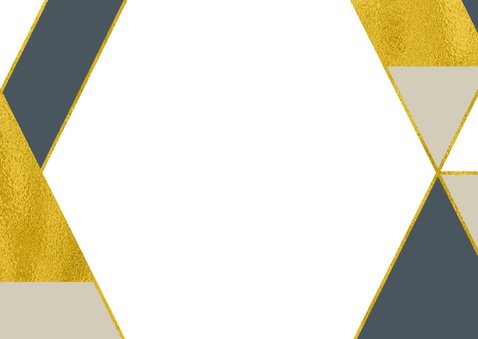 Kerst Verhuiskaart geometrische vormen goudlook Achterkant