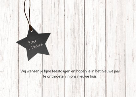 Kerst verhuiskaart hout met foto 3