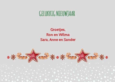 Kerst-verhuiskaart huisjes met kerstkoekjes 3