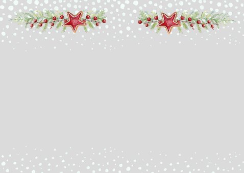 Kerst-verhuiskaart huisjes met kerstkoekjes Achterkant