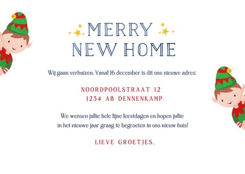 Kerst verhuiskaart met kerstman en inboedel in arrenslee 3
