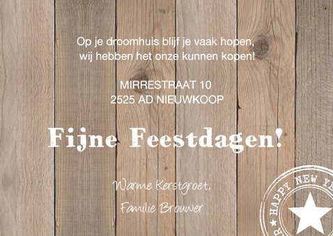 Kerst verhuiskaart rood design huisjes 3