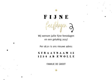 Kerst verhuiskaartje lijntekening huisje fijne feestdagen 3