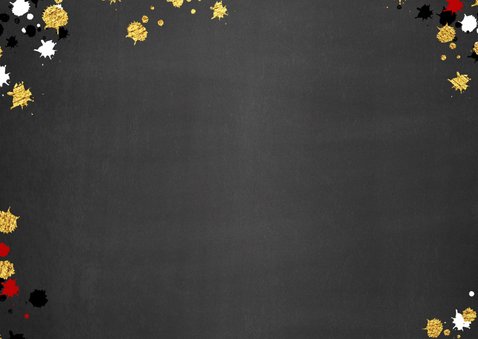 Kerst vrolijke fotokaart krijtbord met goud elementen 2