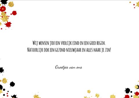Kerst vrolijke fotokaart krijtbord met goud elementen 3