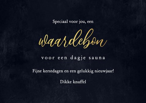 Kerst waardebon sterren sneeuw goud glitters 3