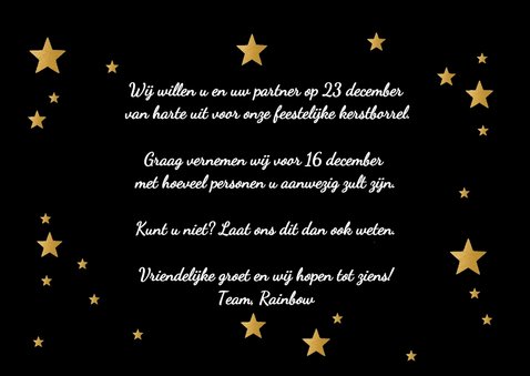 Kerstborrelkaart rechthoek zakelijk of privé 3