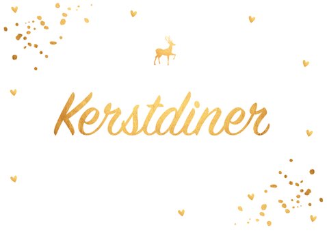 Kerstdiner uitnodiging confetti goud 2